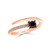 Love Story Black And White Diamond Ladies Bypass  Ring