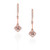 Morganite Cushion Halo French-Pave Set Dangling Diamond Earrings