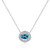 Oval Halo Gemstone And Diamond Pave-Set Milgrain Ladies Pendant