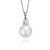 Ladies Radiant Pearl Diamond Pendant