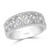 Art Deco Crescent Pave Set Millgrained Diamond Men's Band