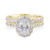 LIBAR Scalloped Claw Set Oval Halo Diamond Engagement Ring