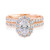 LIBAR Scalloped Claw Set Oval Halo Diamond Engagement Ring