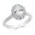 LIBAR Scalloped Claw Set Oval Halo Diamond Engagement Ring