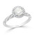 LIBAR Ladies Pave Set Twisted Milgrained Round Halo Diamond Ring