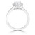 LIBAR Ladies Split Shank Cathedral Style Pear Shaped Halo Diamond Engagement Ring