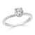 LIBAR Four Claw Round Brilliant Cut Diamond Hidden Halo Ladies Engagement Ring