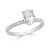 LIBAR Four Claw Oval Diamond Hidden Halo Ladies Engagement Ring
