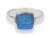 Sterling Silver Square Blue Opal Ring