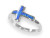 Sterling Silver Blue Opal Cross Ring