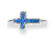 Sterling Silver Blue Opal Cross Ring