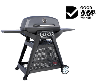 Ziggy Elite Triple Grill LPG BBQ On Cart (Gunmetal Grey)