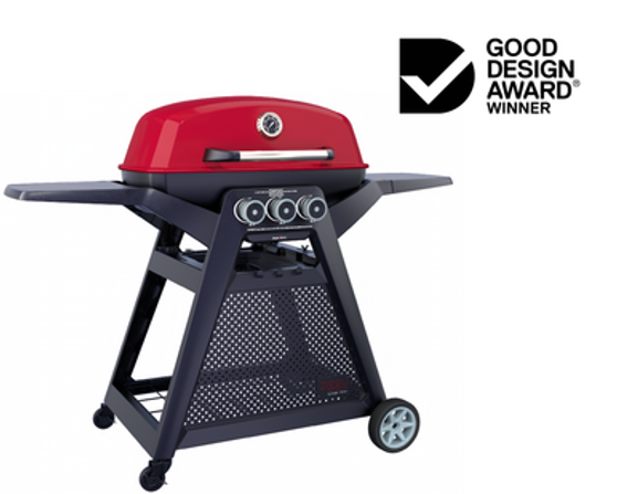 Ziggy Elite Triple Grill LPG BBQ On Cart (Chilli Red) Ziggy Elite Triple Grill LPG BBQ On Cart (Chilli Red)