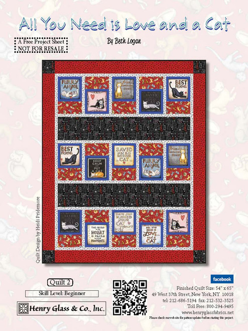 All You Need is Love and a Cat Quilt #2 All You Need is Love and a Cat Quilt #2
