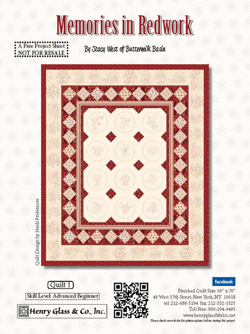 Memories in Redwork Quilt #1 Memories in Redwork Quilt #1