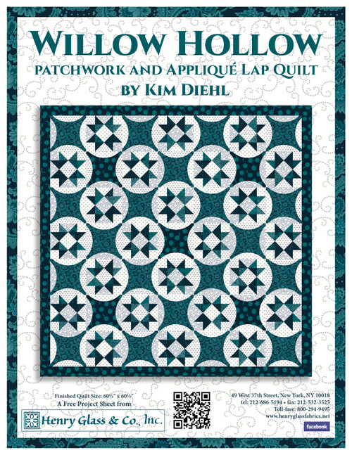 Willow Hollow - Patchwork and Applique Lap Quilt Willow Hollow - Patchwork and Applique Lap Quilt