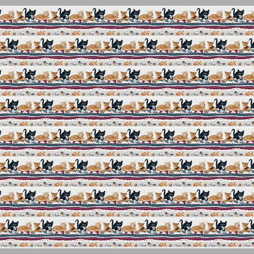 1077-90 Gray || Quilted Kitties
