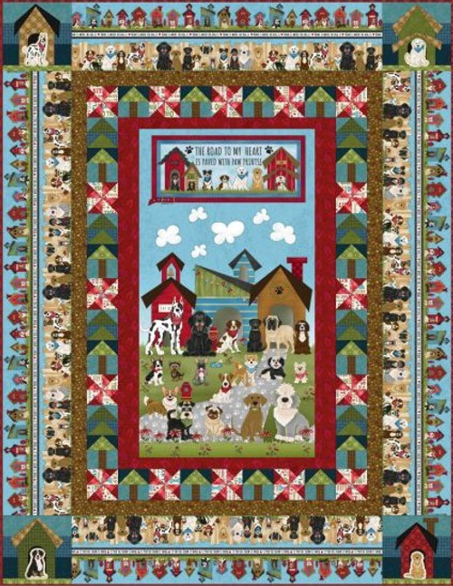 Home Is Where the Dog Is II - Paved with Paw Prints Panel Quilt Home Is Where the Dog Is II - Paved with Paw Prints Panel Quilt