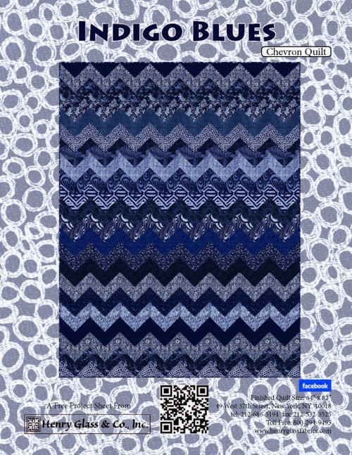 Indigo Blues- Chevron Pattern , Projects, Henry Glass & Co., Inc.