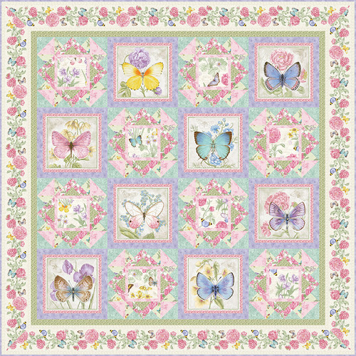 Fluttering Florals - Butterfly Bouquet Quilt Fluttering Florals - Butterfly Bouquet Quilt