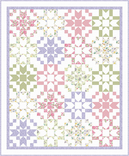 Fluttering Florals - Faded Flare Quilt Fluttering Florals - Faded Flare Quilt
