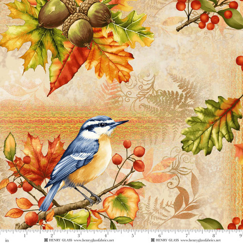 3657-44 Cream Multi || Oak and Berries