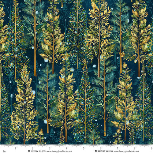 3695-79 Indigo Multi || Magical Winter Woodlands