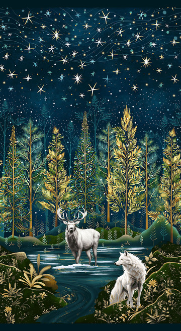 3701-79 Indigo Multi || Magical Winter Woodlands