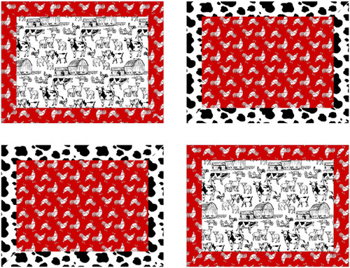 Green Acres - Easy Mitered Placemat (Black/Red Version)