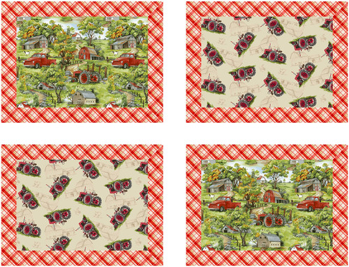 Green Acres - Easy Mitered Placemat (Farm Version)