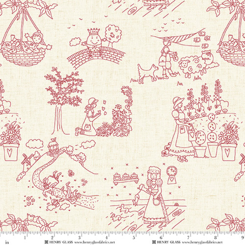 2852-08 Cream || Redwork Rhymes