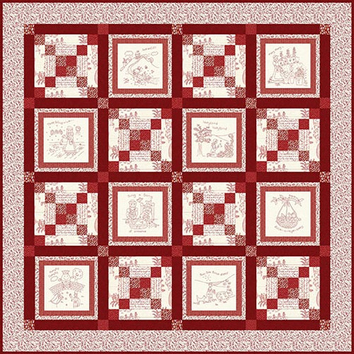 Redwork Rhymes - Redwork Toile Quilt