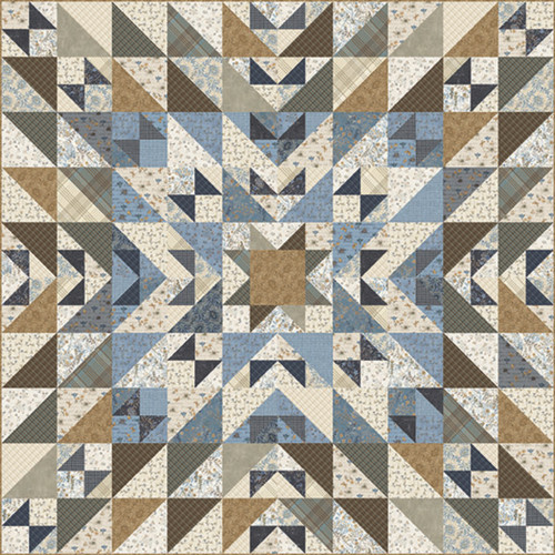 Return of the Blue Bird of Happiness - Bountiful Star Quilt