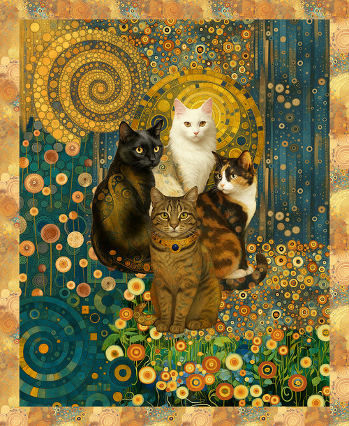 1040P-73 Teal/Gold Multi || Cat-Tastic