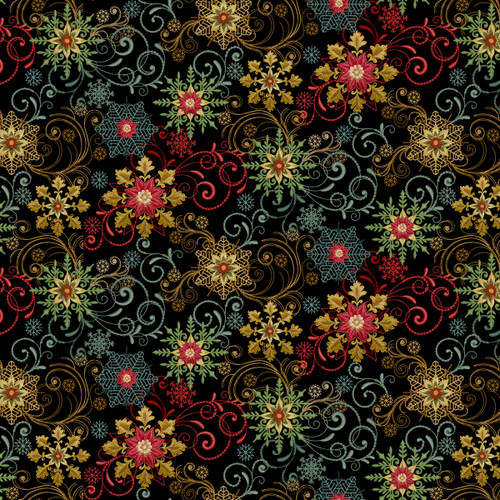 3800-99 Black Multi || Santa & Friends