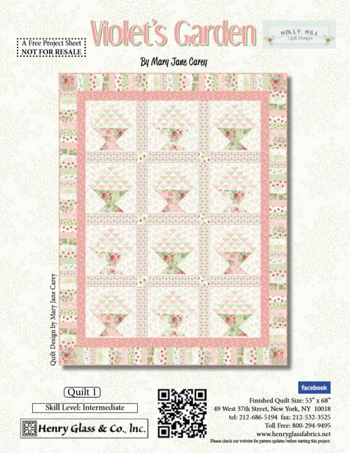 “Violet's Garden” a Free Spring Quilt Pattern designed by Mary Jane Carey from Henry Glass Fabrics
