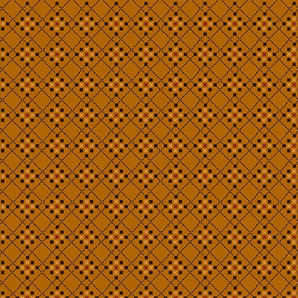 Henry Glass Scraps of Kindness Chocolate Dotted Diamonds Fabric