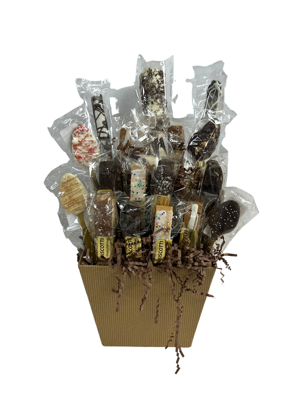  HAPPY HOLIDAYS Gift Basket, Chocolate Covered Pretzel Gift [4  Flavors] Gourmet Holiday Gift