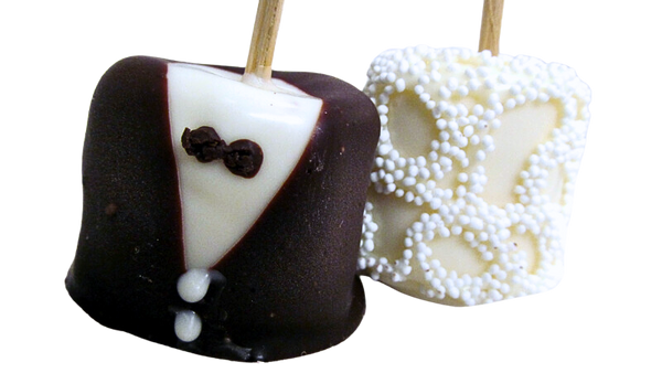 Bride & Groom Marshmallow Wedding Favors (24 pieces)
