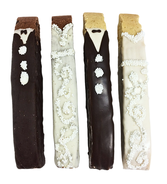 Pair of Bride or Groom Biscotti Wedding Favors - FULL SIZE