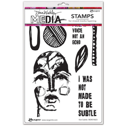 Dina Wakley MEdia: Cling Stamp, Not Subtle