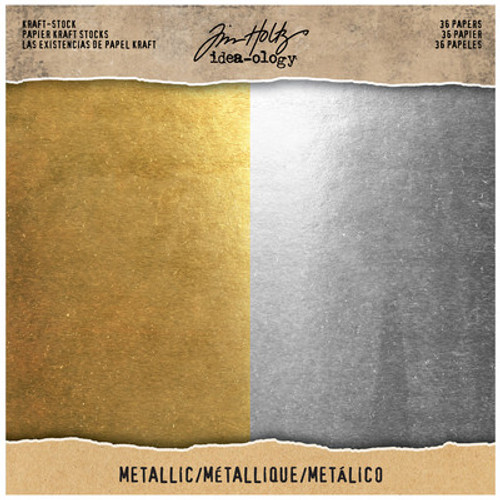 Tim Holtz: Idea-ology Kraft-Stock, Metallic 1 (Silver/Gold)