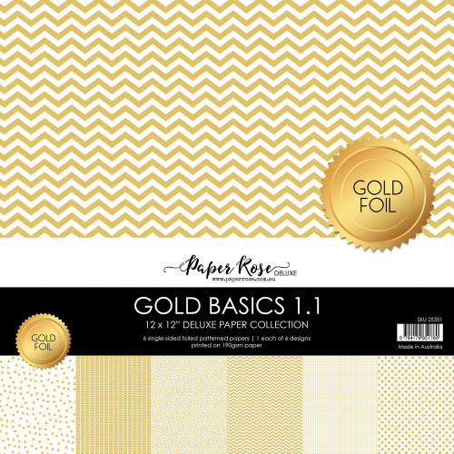 Paper Rose: 12x12 Paper Collection, Gold Basics 1.1 (Gold Foil)