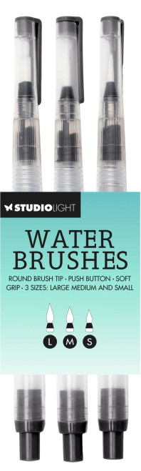 Studio Light: 3 Water Brushes - Fine, Medium, Large Tip Essential Tools 40x120x12mm 3 PC nr.01