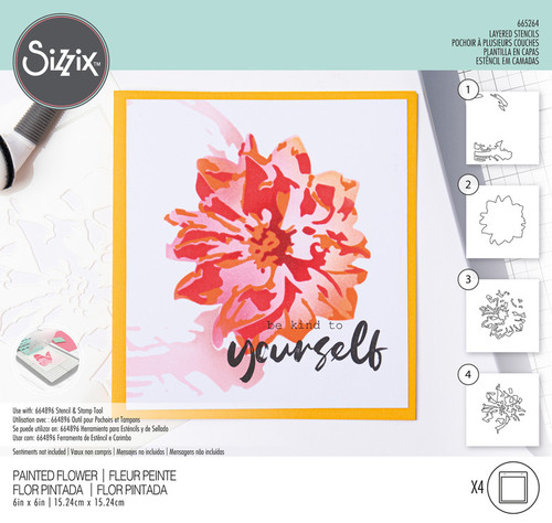 Sizzix: Layered Stencils, Painted Flower (4pk)
