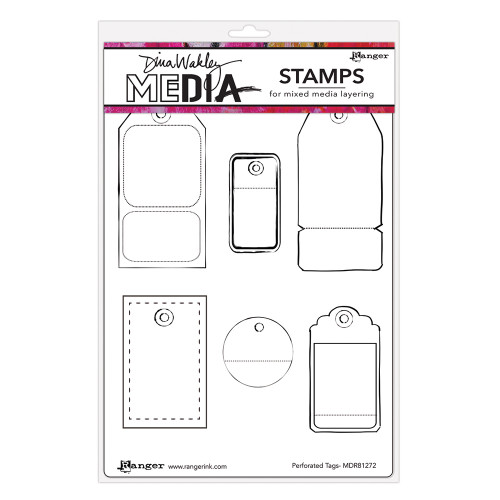 Dina Wakley MEdia: Stamp Set, Perforated Tags