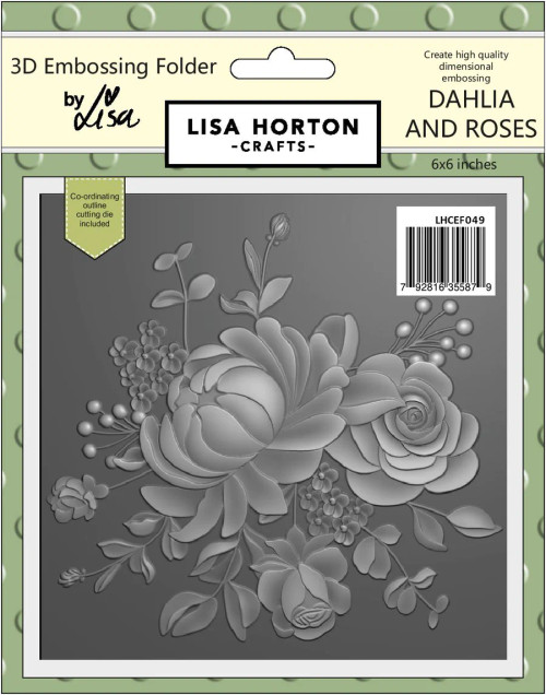 Lisa Horton Crafts: 3D Embossing Folder With Cutting Die, Dahlia And Roses