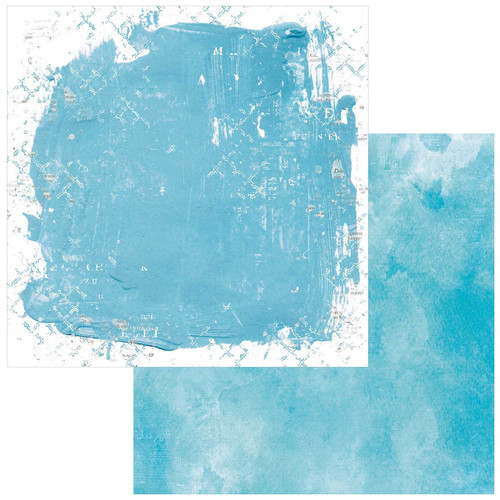 49 & Market: 12x12 Patterned Paper, Spectrum Gardenia Solids - Blue