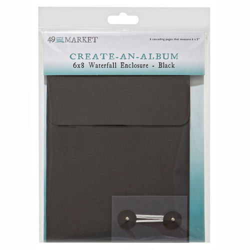 49 And Market: Create-An-Album, Waterfall Enclosure 6"X8" - Black