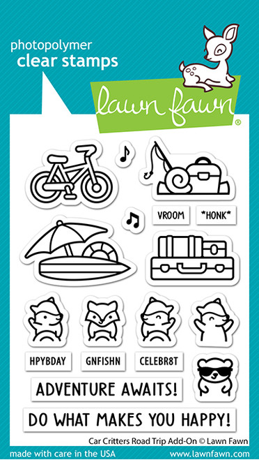 Lawn Fawn: Stamp Set, Car Critters Road Trip Add-On